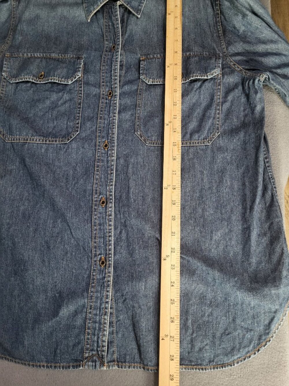 Ralph Lauren Jeans Co Women's XL Denim Chambray Button Up Shirt Western Classic - Picture 7 of 7